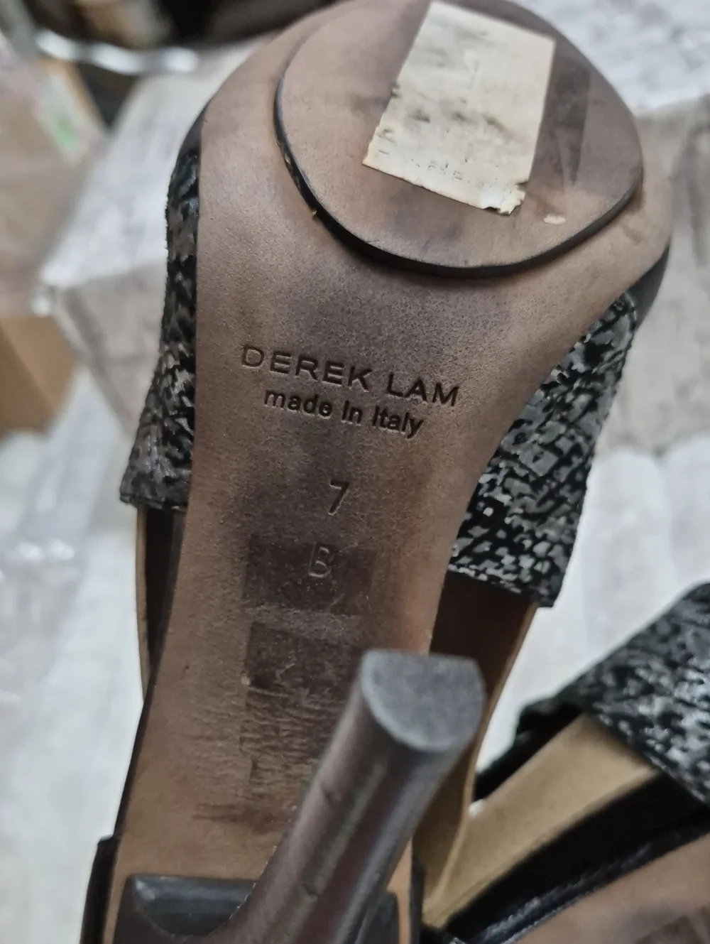 Derek Lam Falyn Snake-print Heeled Sandals Women's Sz 7 B $795